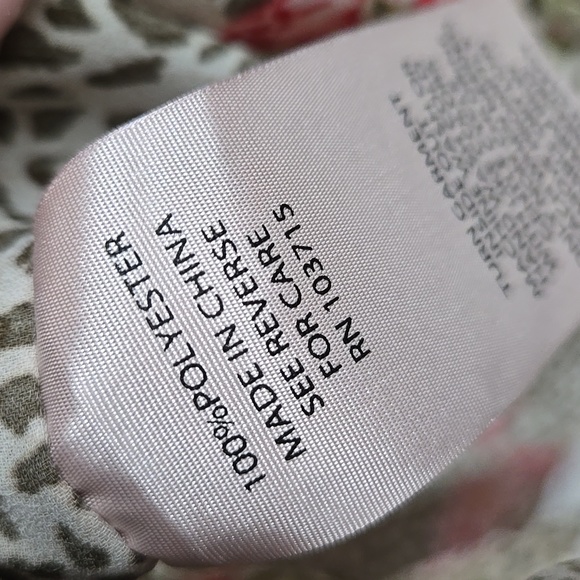 Nanette Lepore Animal Print Bold Floral Blouse Button Down Roll Tab Long Sleeve - Picture 9 of 14